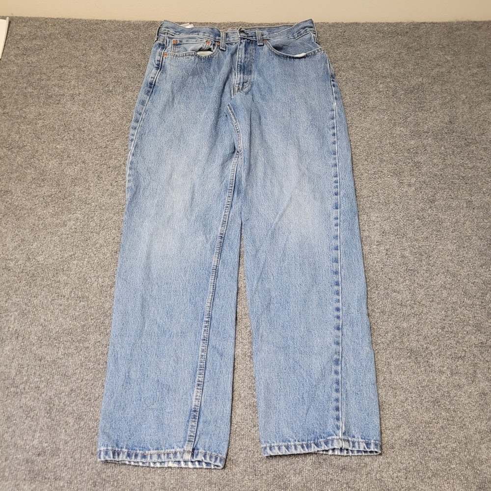 Levis Jeans Mens Size 34x34 Light Wash Blue 550 Relaxed Fit Denim